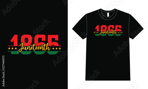 1865 Juneteenth - Bold Red, Green, and Gold Freedom Celebration Design