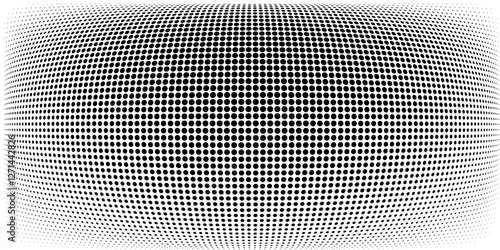 Set of halftone dots gradient pattern texture isolated on white background. Straight dotted spots using halftone circle dot raster texture. Vector blot half tone collection.