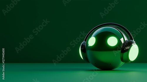 Online seller implementing chatbots to assist customers and increase sales, isolated on a forest green background