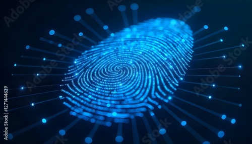 Wallpaper Mural Digital Fingerprint Technology Concept with Glowing Lines and Security System Torontodigital.ca