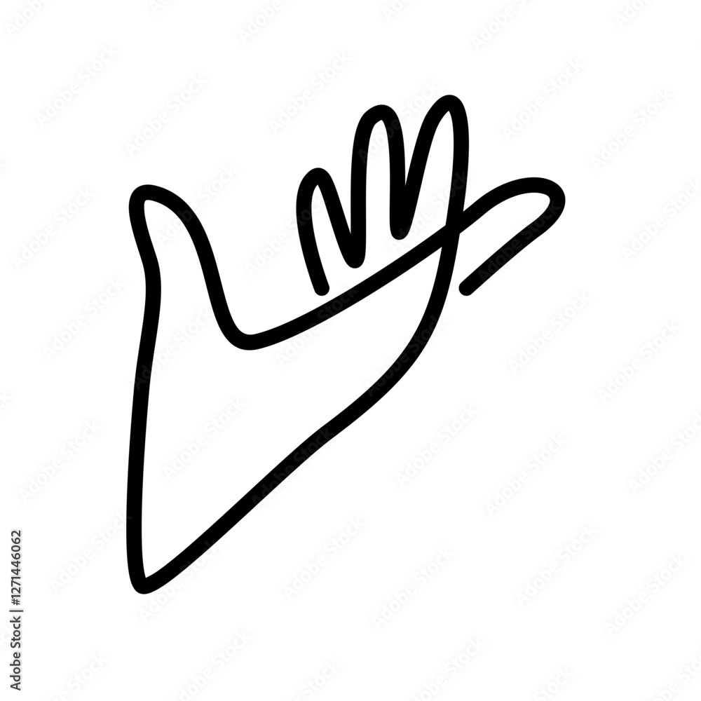 Obraz premium line art nail hand