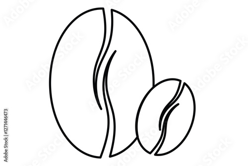 Two coffee beans icon set. Espresso vector illustration. Coffee shop logo. Roasted coffee symbol. Hot drink aroma isolated sign. eps 888.