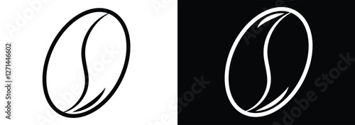 Two coffee beans icon set. Espresso vector illustration. Coffee shop logo. Roasted coffee symbol. Hot drink aroma isolated sign. eps 888.