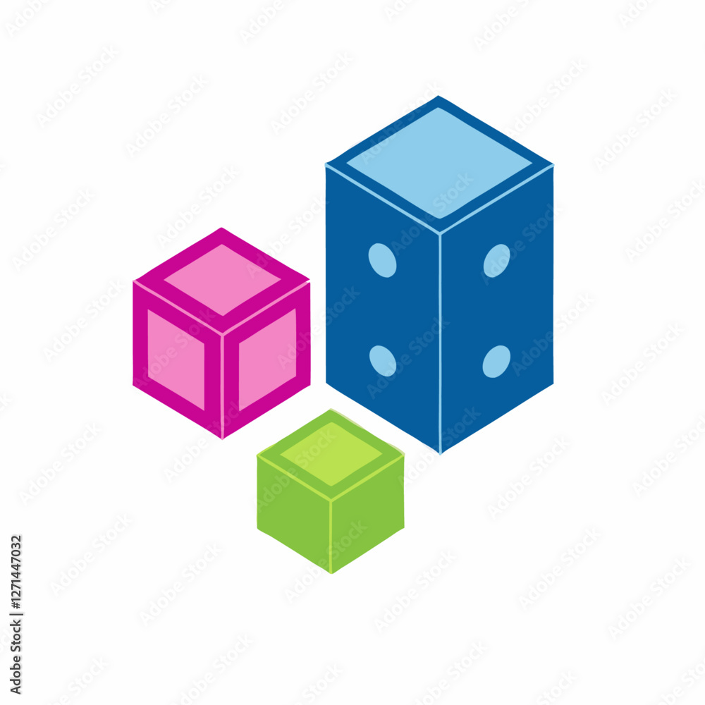 Obraz premium Cube 3d isometric square boxes or square object element vector illustration