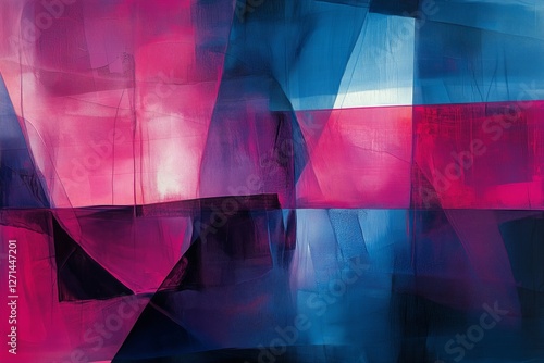 Abstract fabric waves in blue and pink hues create a harmonious visual experi...