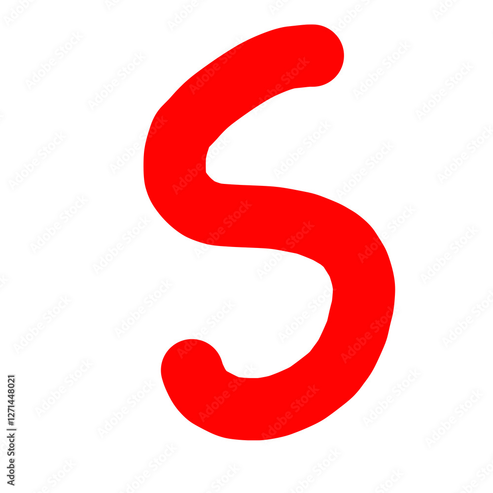 Text design red colour, 3d bold character vector,S - Shimmering Shadows Text design red colour, 3d bold character vector,S - Shimmering Shadows
