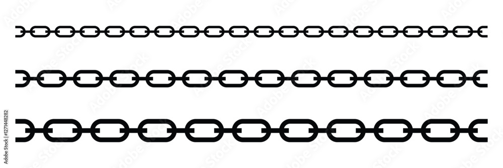set of chains shape silhouette pattern, seamless repeatable isolated background. chain icon. eps 888. set of chains shape silhouette pattern, seamless repeatable isolated background. chain icon. eps 888.