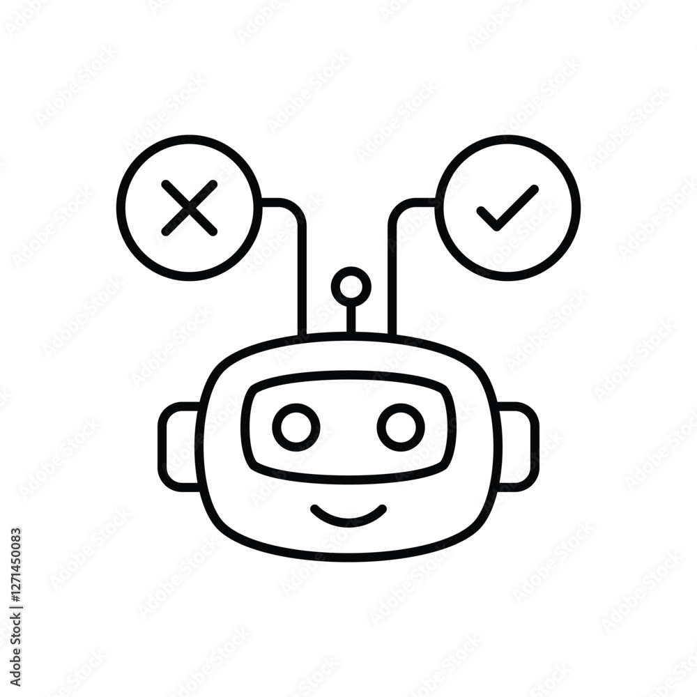 Fototapeta premium Automated Decision icons vector stock illustration