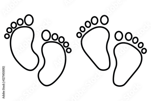 silhouette of baby feet icon over white background. vector illustration. Baby footprints icon isolated on white background. Baby feet sign. baby feet icon set. 7777