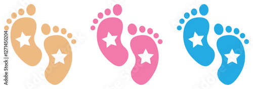 silhouette of baby feet icon over white background. vector illustration. Baby footprints icon isolated on white background. Baby feet sign. baby feet icon set. 7777