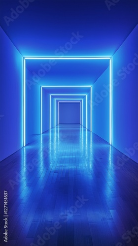 Bright neon light installation creating an ambient atmosphere in a contempora...