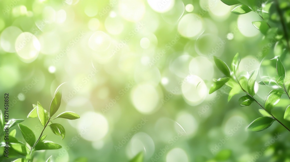 Glowing blurred light green background, creative design for spring and summer season Glowing blurred light green background, creative design for spring and summer season