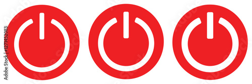Power button vector icon set. Turn off symbol. Start button illustration isolated. Stop sign. power button icon set. eps 888