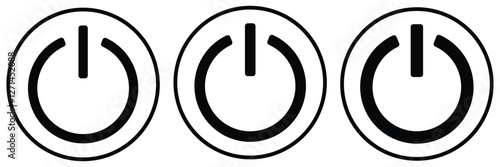 Power button vector icon set. Turn off symbol. Start button illustration isolated. Stop sign. power button icon set. eps 888