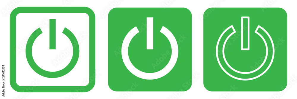 Power button vector icon set. Turn off symbol. Start button illustration isolated. Stop sign. eps 888 Power button vector icon set. Turn off symbol. Start button illustration isolated. Stop sign. eps 888