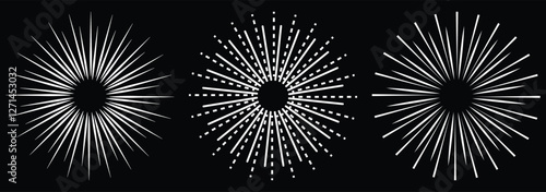 Set of sunburst element. Radial stripes. Sunburst icon collection. Vector illustration isolated on white background. sunburst icon. radial circle.