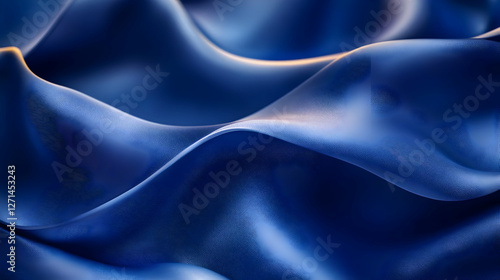 Wallpaper Mural Deep Blue Fabric Texture With Elegant Ripples Torontodigital.ca