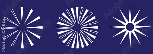 Radial circles design element. Expanding, converging circle lines from the center, epicenter.Radial, circular lines, spokes. Radiating lines, stripes. Concentric burst. flat style.