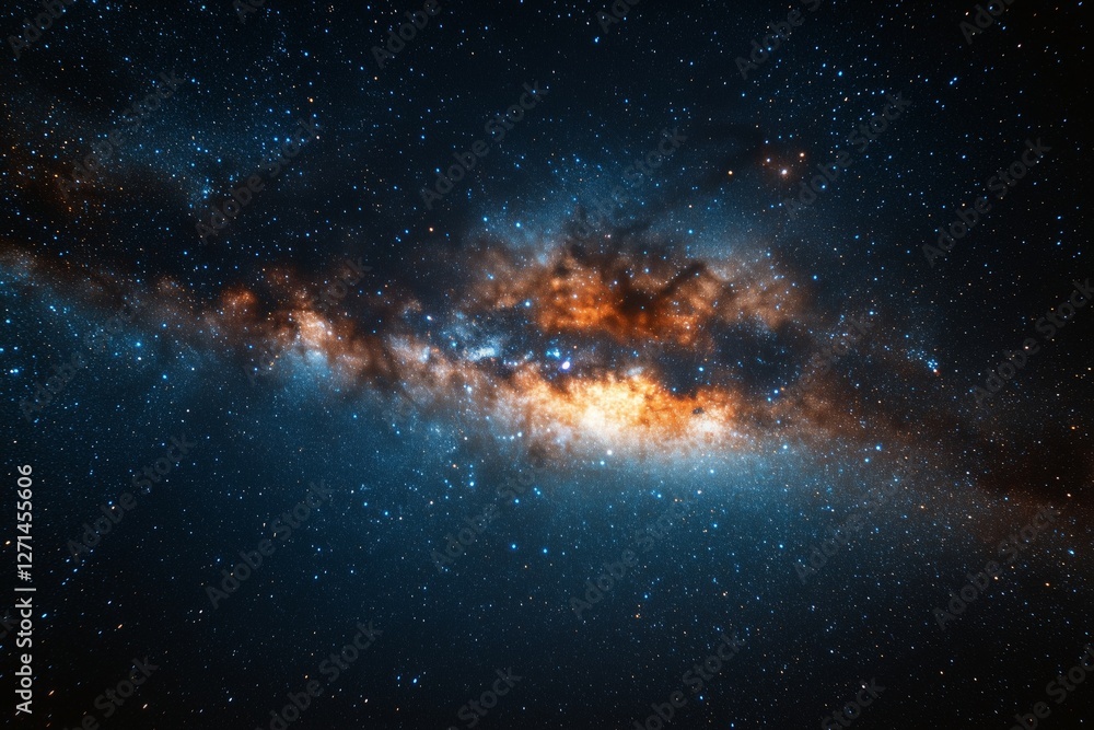 Stunning view of a spiral galaxy showcasing vibrant colors and countless stars in the night sky Stunning view of a spiral galaxy showcasing vibrant colors and countless stars in the night sky