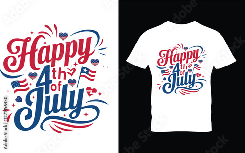 Happy 4th of July Independence Day Typography t-shirt design