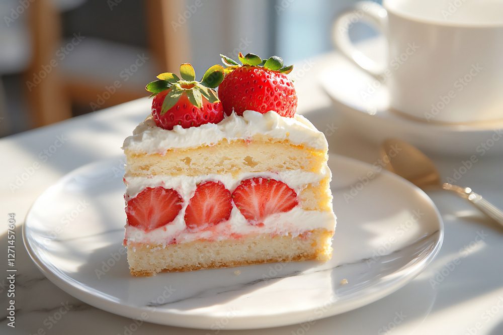 strawberry shortcake on marble strawberry shortcake on marble