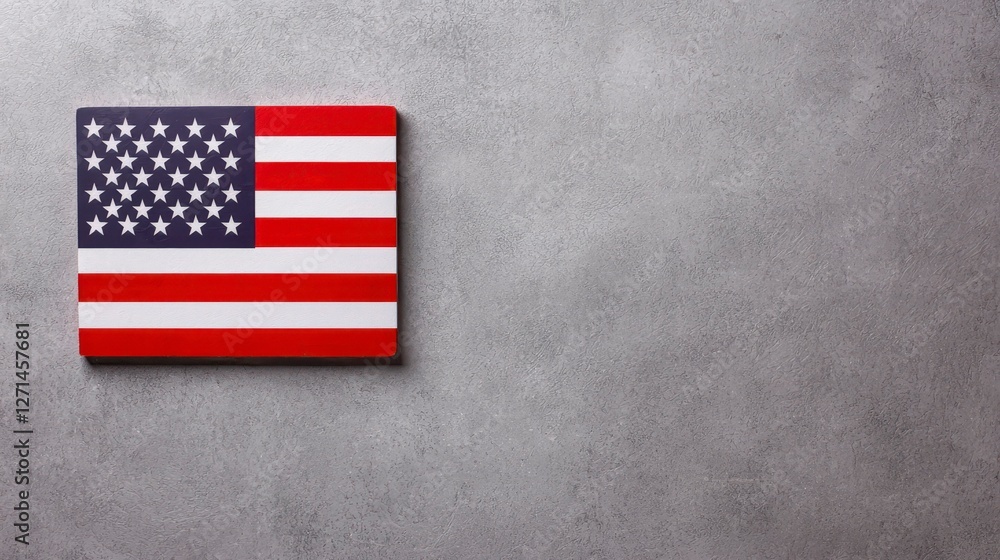 Obraz premium United States Flag Symbol of Patriotism and National Identity on Textured Gray Backdrop