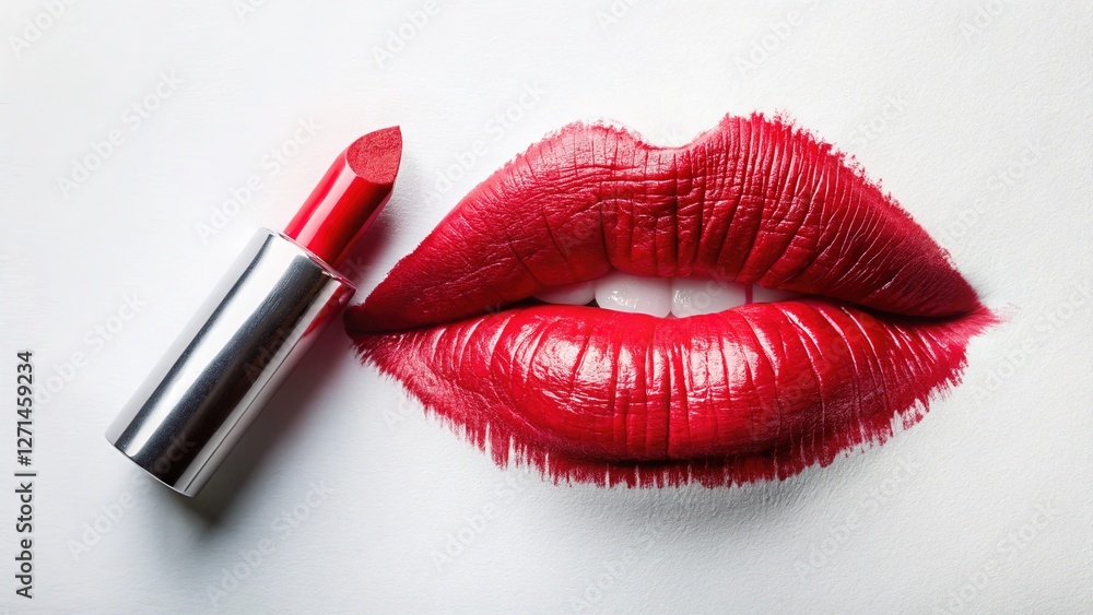 Obraz premium AI-crafted white canvas, painted with a burgundy kiss, a whispered crimson landscape.