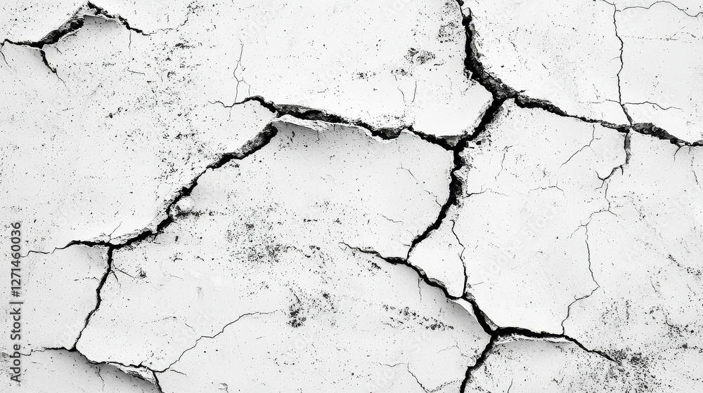 Fototapeta premium Abstract Monochrome Cracked Surface Texture Background Design Art