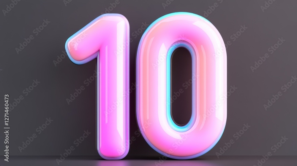 Neon pink 10 on dark grey background: modern and vibrant design elements Neon pink 10 on dark grey background: modern and vibrant design elements