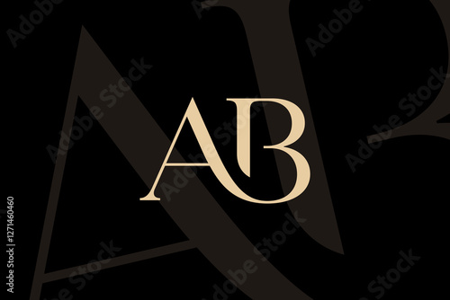 AB or BA letter logo icon design. Classic style luxury initials monogram.