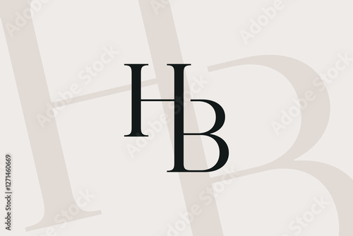 HB or BH letter logo icon design. Classic style luxury initials monogram.
