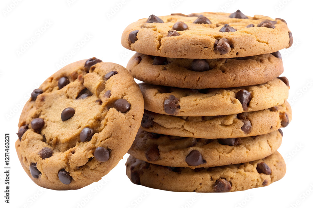 chocolate chip cookies isolated on transparent background chocolate chip cookies isolated on transparent background