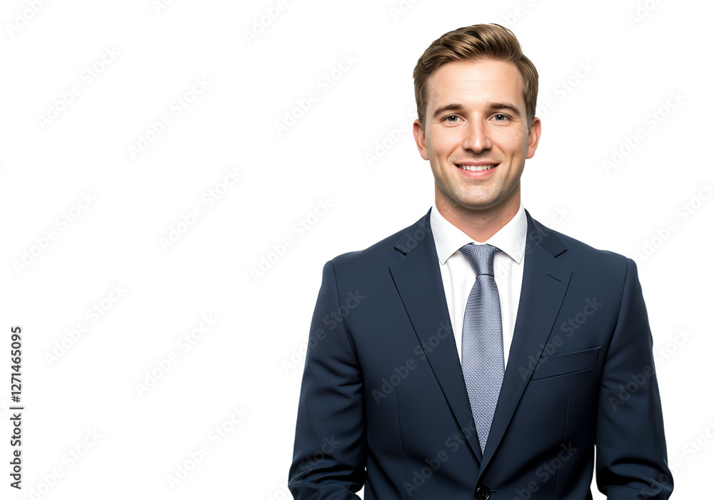 Stylish young man in suit and tie, isolated Stylish young man in suit and tie, isolated