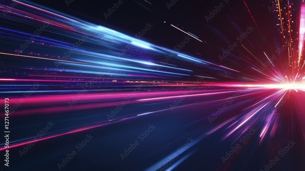 Futuristic light streaks create dynamic digital aesthetic, showcasing vibrant colors and motion. This abstract image evokes sense of speed and energy Futuristic light streaks create dynamic digital aesthetic, showcasing vibrant colors and motion. This abstract image evokes sense of speed and energy