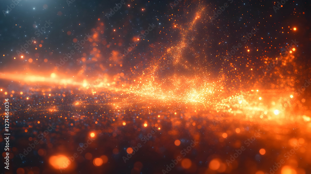Abstract Glowing Orange Particles Background Abstract Glowing Orange Particles Background