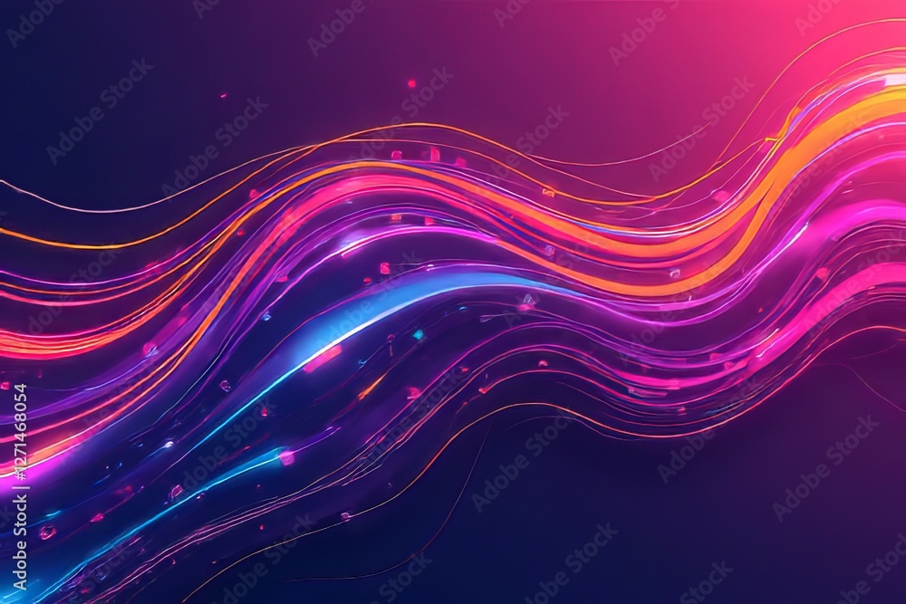 Abstract Neon Wave Design with Vibrant Colors Abstract Neon Wave Design with Vibrant Colors
