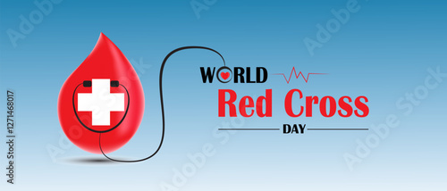 World Red Cross Day background or banner design template celebrated in 8 may. Red cross CPR, World heart day, world health day, blood organ donation. Abstract healthcare. vector illustration