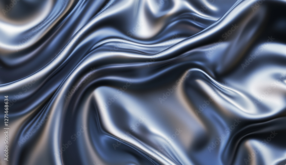 Obraz premium Bright Silver Shine Texture - Grey Metallic Background, AI