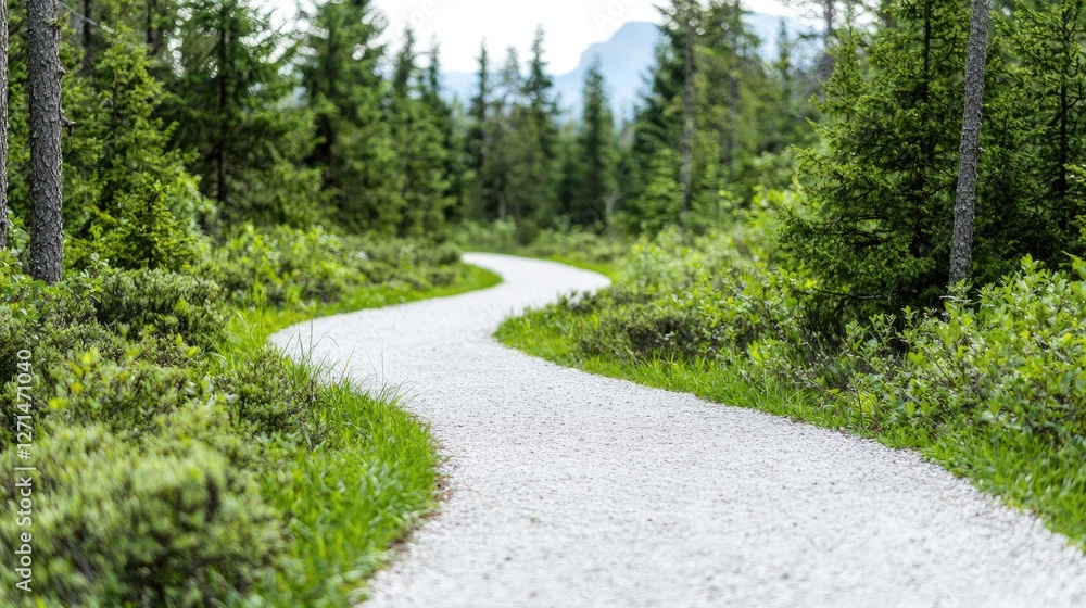 Obraz premium Winding forest path, nature, calm, outdoors, peace, hiking, trails, relaxation