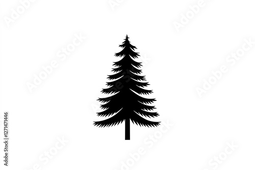 Minimalist Pine Tree Logo: Elegant Evergreen Vector Icon for Nature, Ecology, Christmas, Holiday, Winter, Forest, Woodland, Outdoor, Adventure, Camping, Hiking, Travel, Tourism, Resort, Badge, Emblem, photo