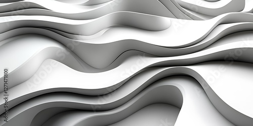 Abstract white wavy architectural design photo