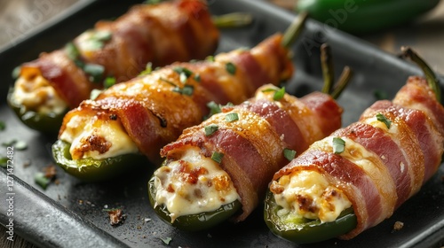 Wallpaper Mural A crispy bacon-wrapped jalapeño popper oozes with creamy cheese filling, topped with crunchy bacon bits for an irresistible bite. Torontodigital.ca