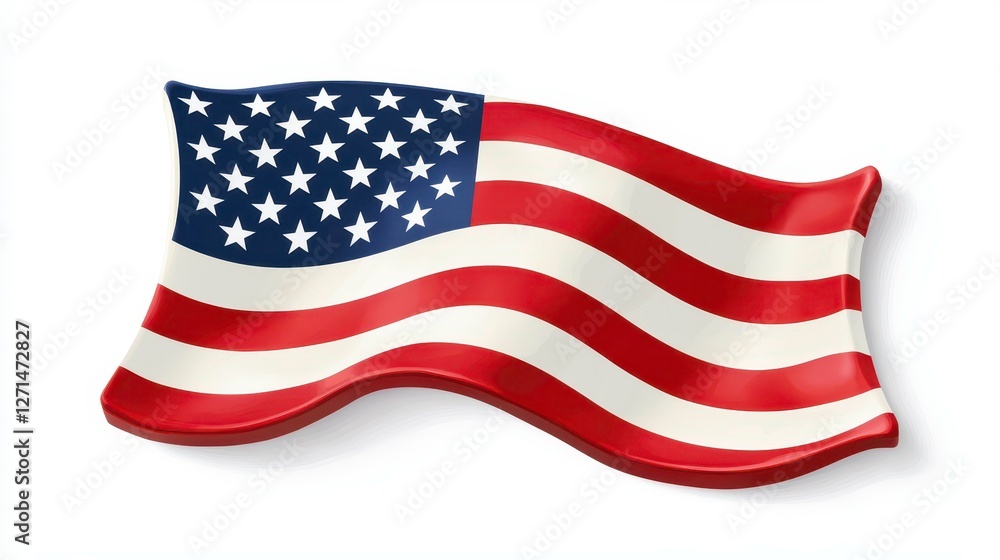 Fototapeta premium Waving American Flag Symbol of Patriotism and National Celebration