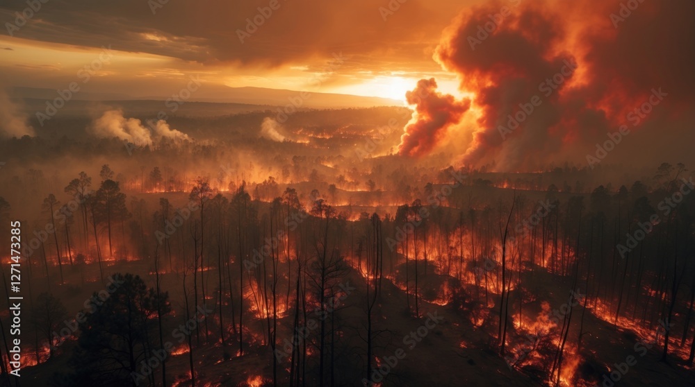 Obraz premium Fire in the woods