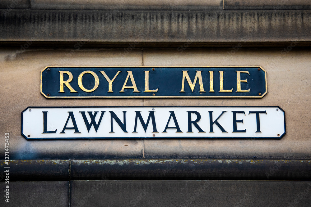 Lawnmarket Street Sign in Edinburgh, Scotland Lawnmarket Street Sign in Edinburgh, Scotland