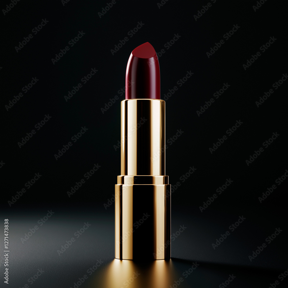 Striking presentation of luxury lipstick with bold color and high-gloss reflections. Carefully balanced contrast emphasizing sophistication and exclusivity. Striking presentation of luxury lipstick with bold color and high-gloss reflections. Carefully balanced contrast emphasizing sophistication and exclusivity.