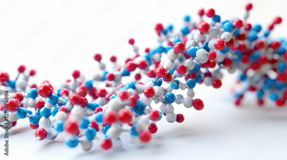 Molecular Structure Model Red Blue and White Spheres Molecular Structure Model Red Blue and White Spheres
