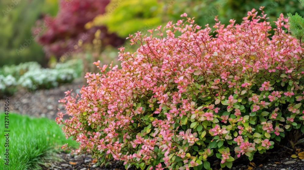 The lush Euonymus shrub stands elegantly in the garden, its rich leaves enhancing the charm of the surrounding landscape design. The lush Euonymus shrub stands elegantly in the garden, its rich leaves enhancing the charm of the surrounding landscape design.