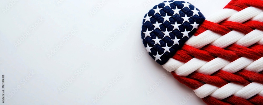 Fototapeta premium Woven Heart Shape Design with American Flag Theme for Patriotic Decorations and Celebrations