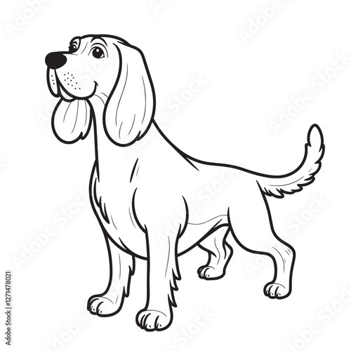 Dog line art vector on white background, Dog  icon.,  Dog vector and illustration on white background Ai Generated 